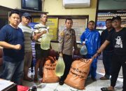 Dalam Operasi Miras dan Barang Ilegal Polsek Pelabuhan Manado Amankan 100 Liter Miras Jenis Cap Tikus
