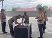 Kapolres Bitung AKBP ALBERT ZAI SIK MH Pimpin Serah Terima Jabatan Kabag SDM, Kabag Ren, Kasat Narkoba, Kasi Hukum dan Kasi Propam