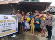 Terdampak Banjir,Polres Bitung Melaksanakan Bakti Sosial Berbagi Dengan Warga Bantaran kali Sungai Girian 