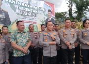 Wujud Nyata Dukung Ketahanan Pangan, Polres Bitung Panen 4 Hektare Jagung Bersama Petani