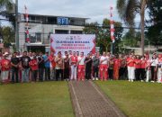 Polres Bitung dan Warga Gelar Olahraga Bersama Sambut HUT ke-80 RI